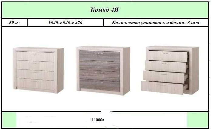 Модульный спальный гарнитур «Октава» комплектация 3 (Памир) в Нижнем Новгороде фото №12