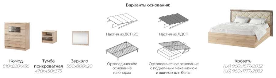 Спальный гарнитур «МАДЛЕН» компл.2 (Тэкс) в Нижнем Новгороде фото №3